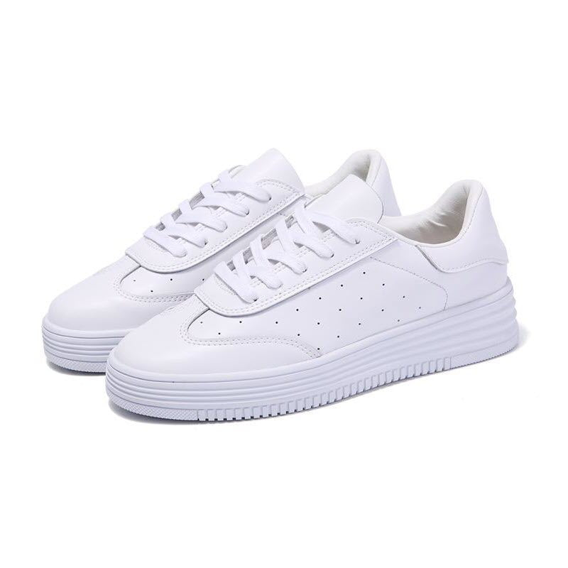 Spring Leather Shoes White