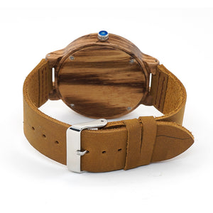 Zebra Leather Wooden Watch