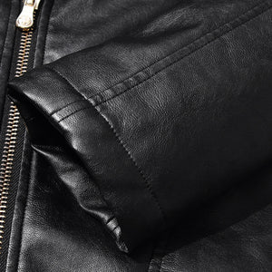 Leather Hood Jacket