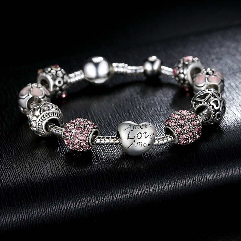 925 SILVER AMOUR CHARM BRACELET