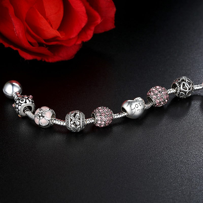 925 SILVER AMOUR CHARM BRACELET