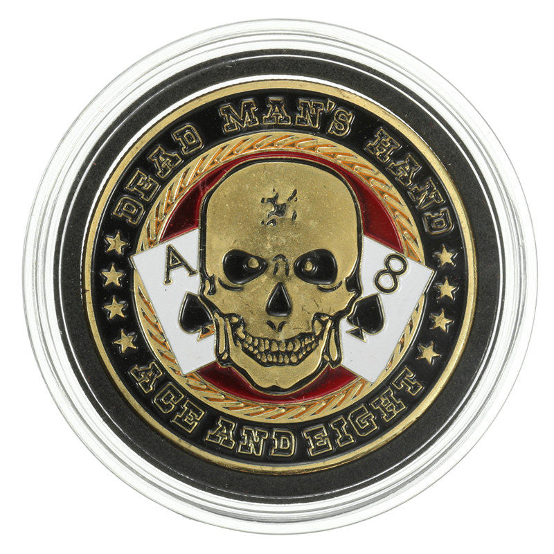 Gold Plated Skull Ace/8 Spade Coin