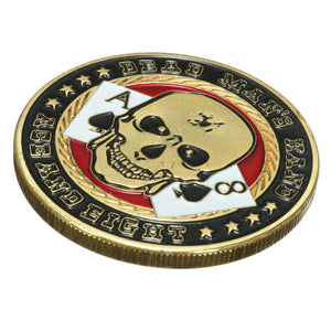 Gold Plated Skull Ace/8 Spade Coin